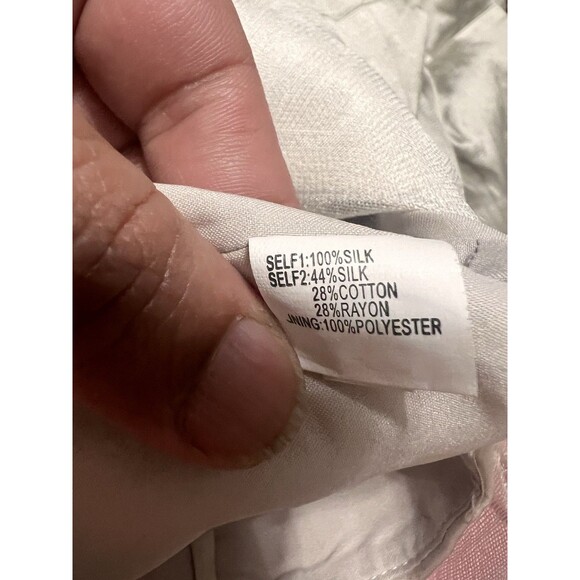 Kay Unger newyork 100%silk silver ivory thread-sequence work size 6 party dress - Picture 11 of 12